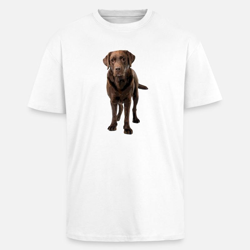 Brauner Labrador Comic Styl - Oversized Heavyweight Unisex T-Shirt - Weiß