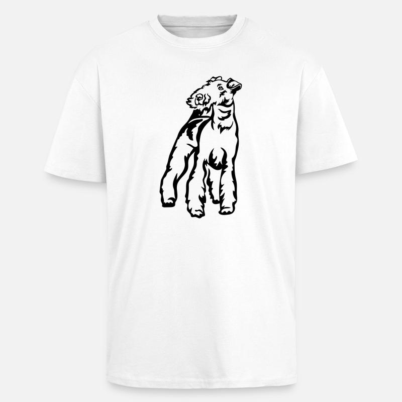 Fox-terrier - T-shirt unisexe oversize épais - blanc