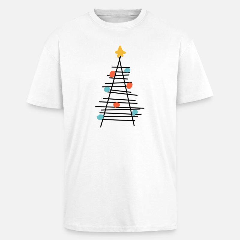Farbenpunkt Baum Minimalismus - Oversized Heavyweight Unisex T-Shirt - Weiß