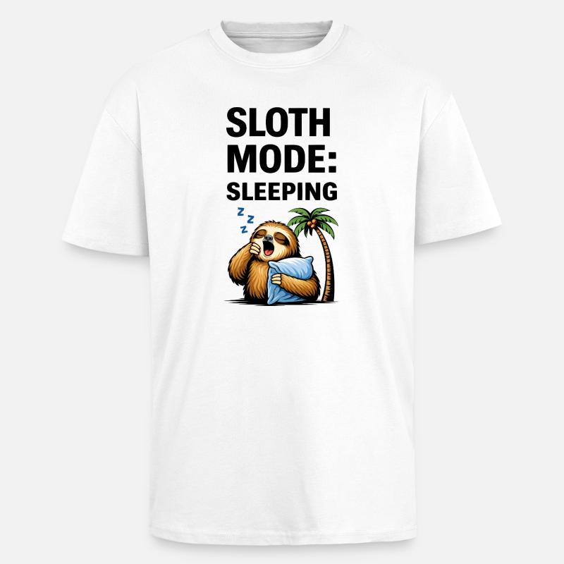 Søvnig Dovendyr Palmenat - Unisex oversized heavyweight t-shirt - hvid