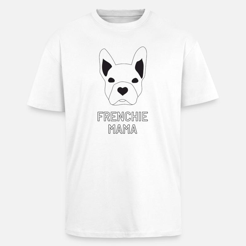 frenchie maman - T-shirt unisexe oversize épais - blanc