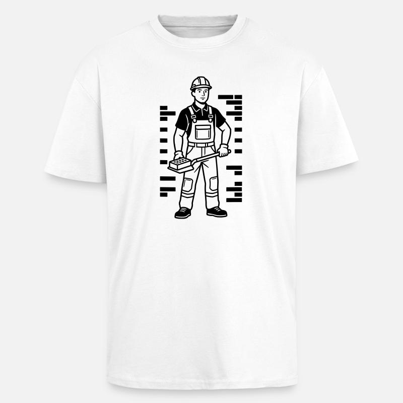 Maçon - T-shirt unisexe oversize épais - blanc