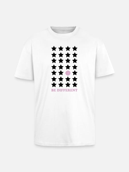 Sois différent – Pastel Point Sois différent - T-shirt unisexe oversize épais - blanc