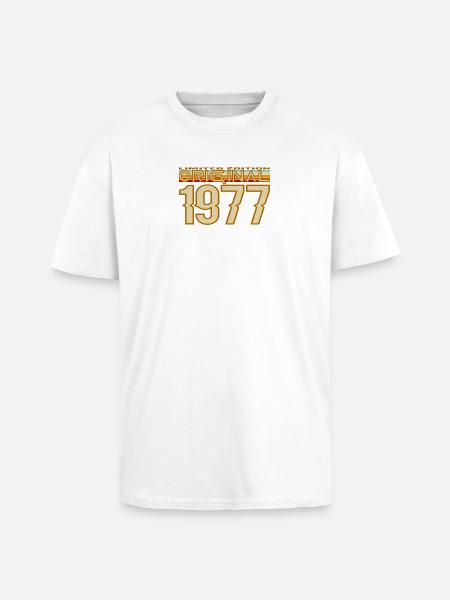 Ursprüngliches Jahrgangsjahr 1977 - Oversized Heavyweight Unisex T-Shirt - Weiß