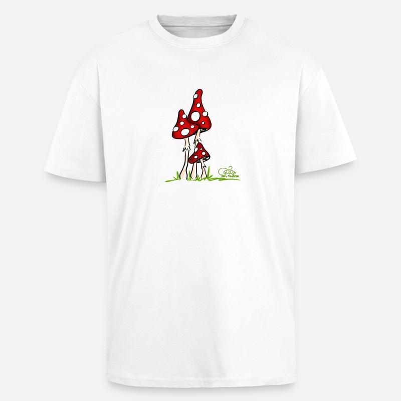 Muchotravky - Toadstools - Unisex Oversized Heavyweight T-shirt - white