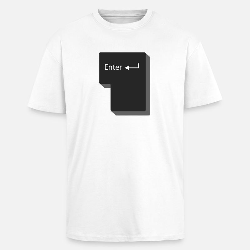 Enter Knopf Computer Geschenkidee - Oversized Heavyweight Unisex T-Shirt - Weiß