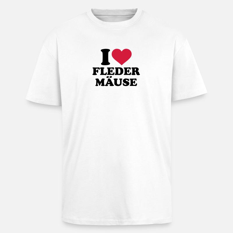 Fledermaus - Oversized Heavyweight Unisex T-Shirt - Weiß