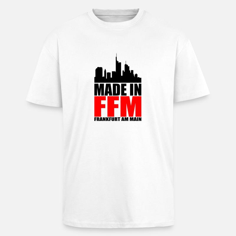 Fait à Francfort - T-shirt unisexe oversize épais - blanc