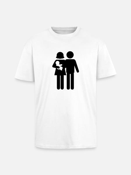 familie - Unisex Oversized Heavyweight T-shirt - white