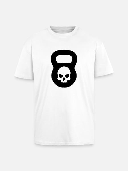 Kettlebell Ghost Black - Oversized Heavyweight Unisex T-Shirt - Weiß