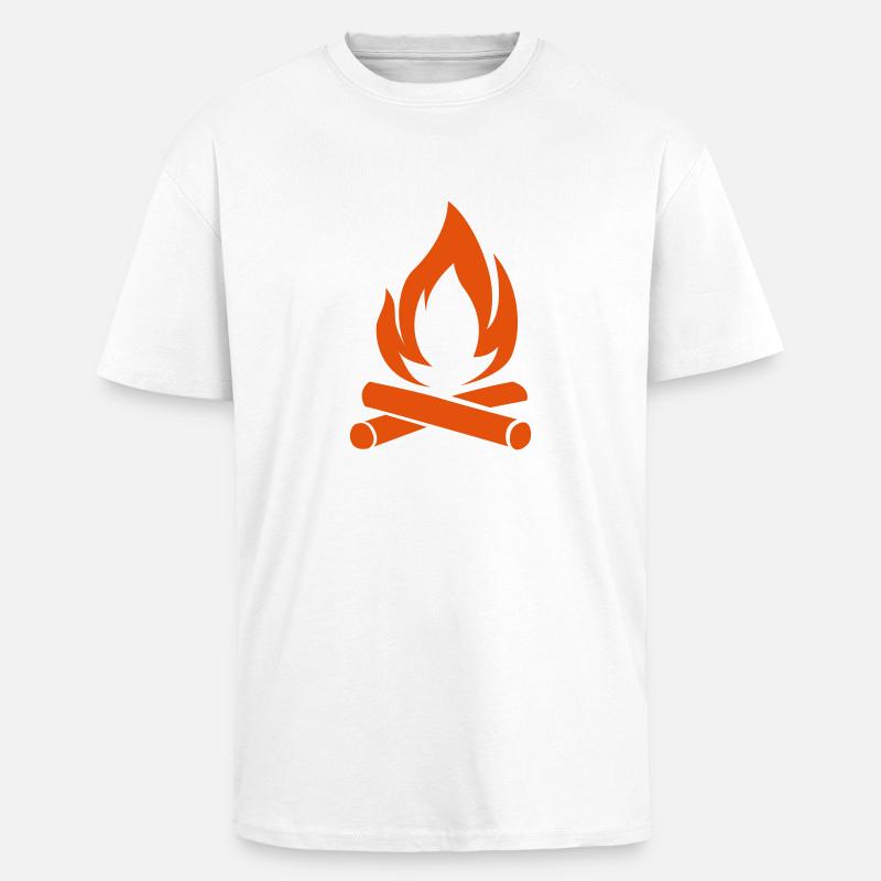 Campfire - Unisex Oversized Heavyweight T-shirt - white