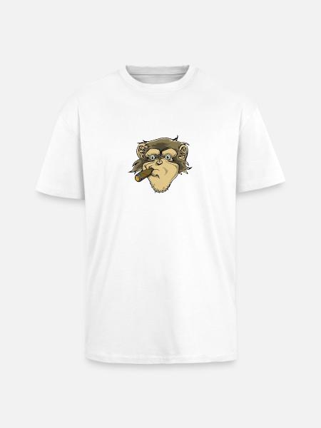 Schimpanse - Oversized Heavyweight Unisex T-Shirt - Weiß