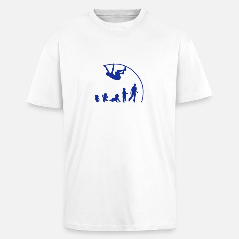 Evolution pole vault perch - Unisex Oversized Heavyweight T-shirt - white