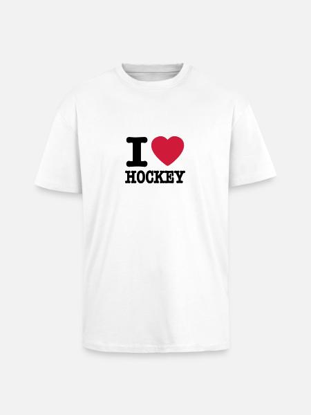 i love hockey - Unisex Oversized Heavyweight T-shirt - white