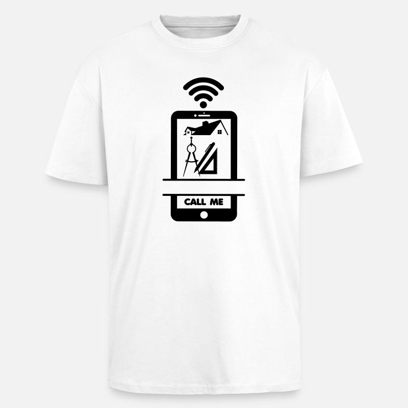 Dessin de construction? Appelez-moi l’architecte! - T-shirt unisexe oversize épais - blanc