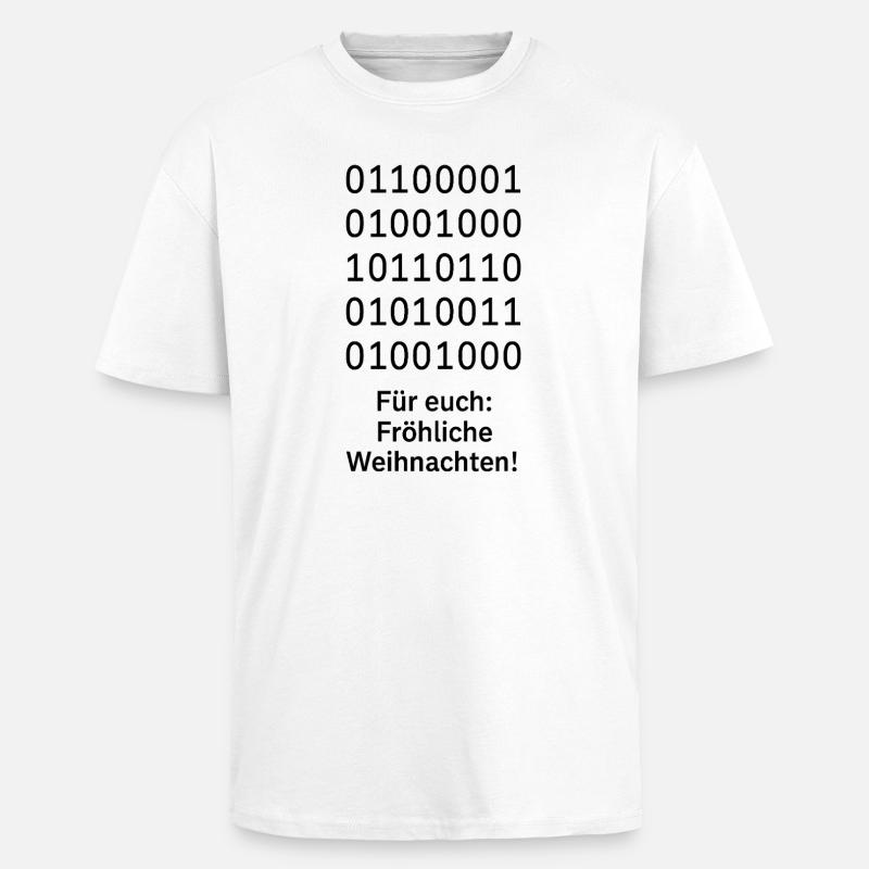 Binary Code Weihnachtszauber - Oversized Heavyweight Unisex T-Shirt - Weiß