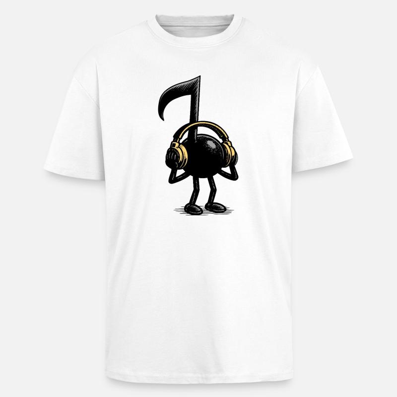 Musiknote - Oversized Heavyweight Unisex T-Shirt - Weiß