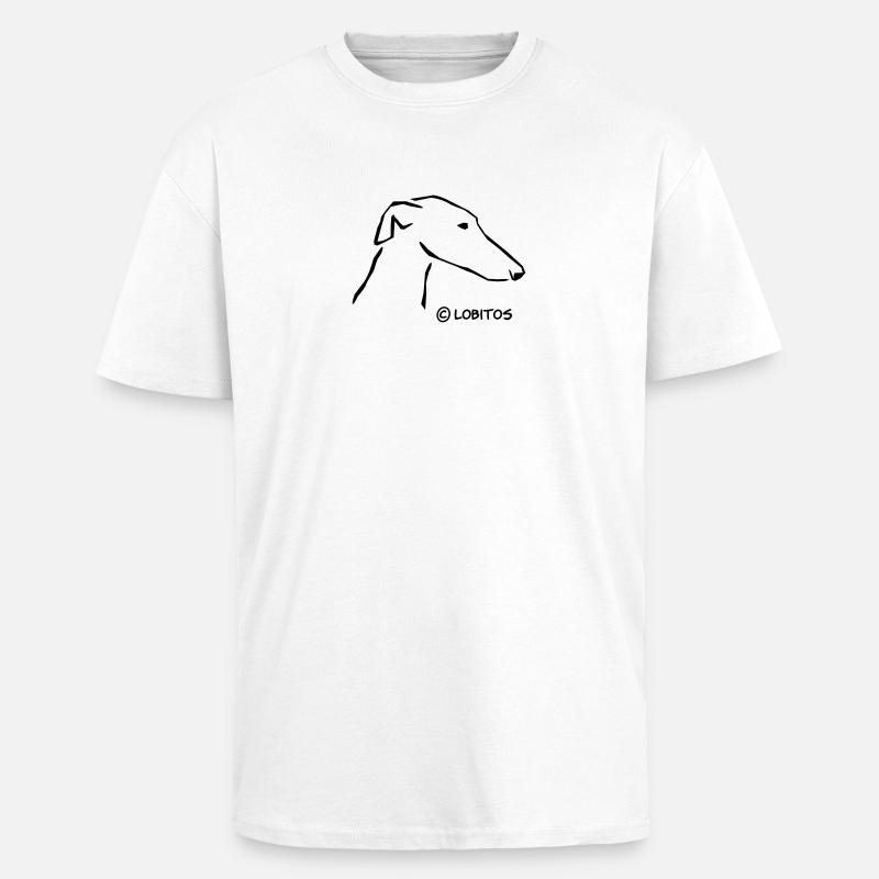 Windhundkopf - Oversized Heavyweight Unisex T-Shirt - Weiß