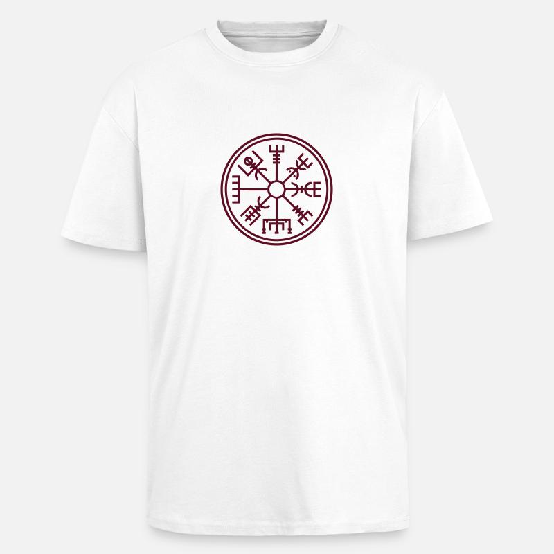 Vegsvisir - der Wikinger "Kompass" - Oversized Heavyweight Unisex T-Shirt - Weiß