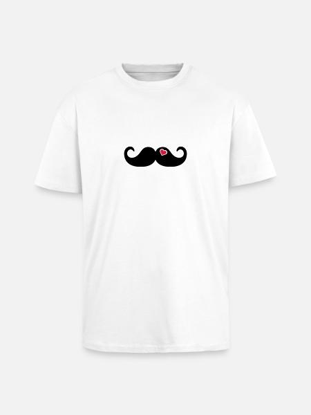 Mustache Barbe - T-shirt unisexe oversize épais - blanc