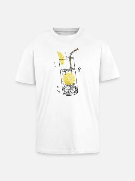 Zitronen Limonade Sommer Limo - Oversized Heavyweight Unisex T-Shirt - Weiß