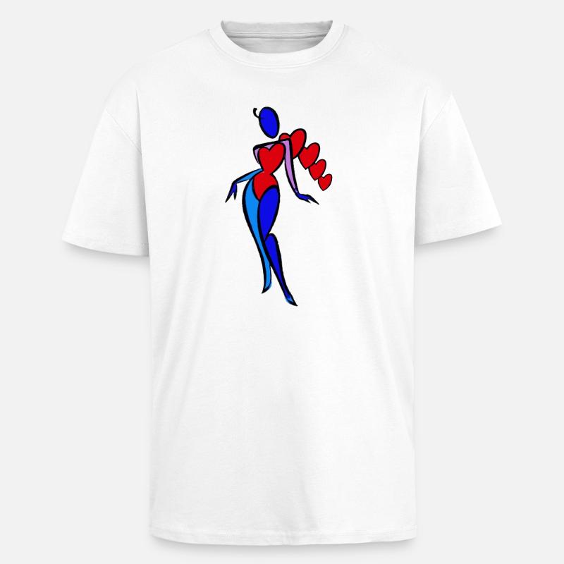 Avec amour, avec amour, avec amour - T-shirt unisexe oversize épais - blanc