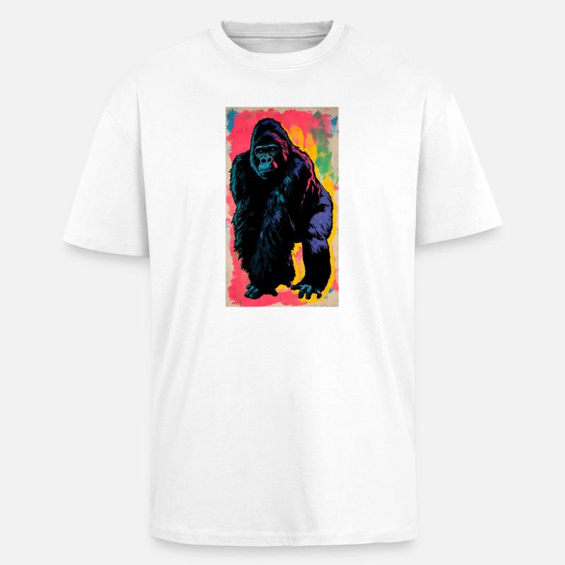 Gorilla - Oversized Heavyweight Unisex T-Shirt - Weiß