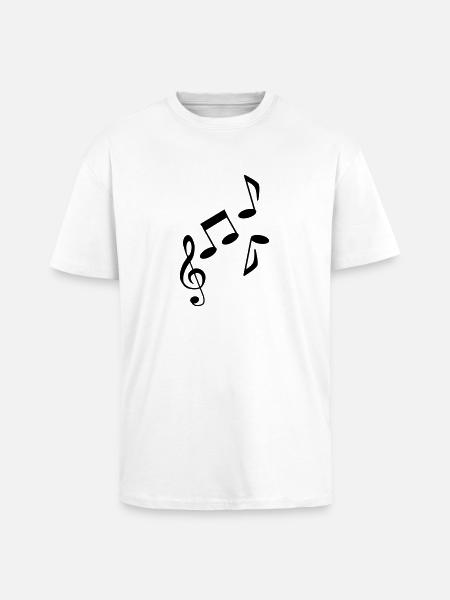 Musik - Noten - Music - Oversized Heavyweight Unisex T-Shirt - Weiß