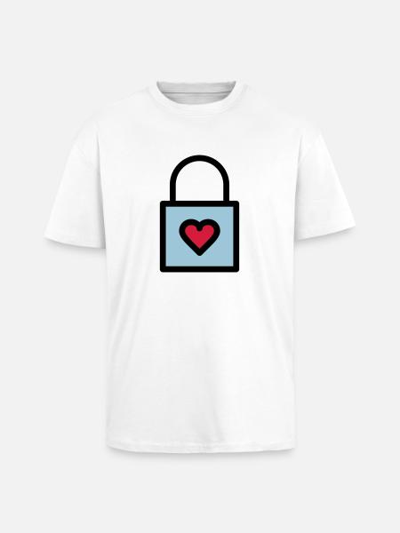 Padlock, love lock - Unisex Oversized Heavyweight T-shirt - white
