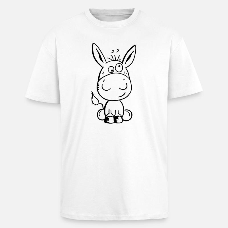 Eselchen Comic Tier - Tiere - Esel - Oversized Heavyweight Unisex T-Shirt - Weiß