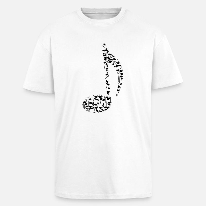 Noten-Note - Oversized Heavyweight Unisex T-Shirt - Weiß