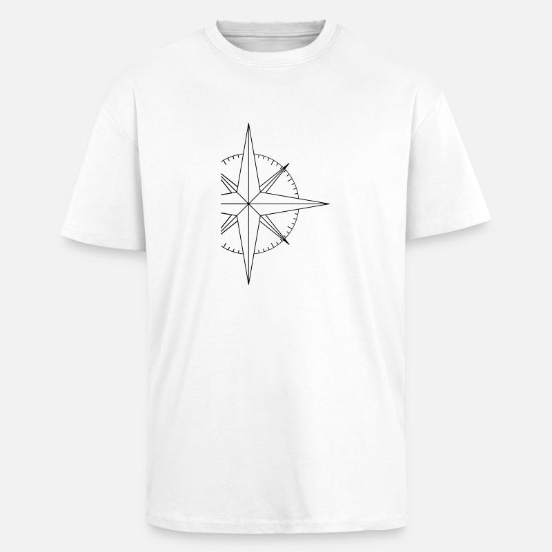 Simple Kompass - Oversized Heavyweight Unisex T-Shirt - Weiß