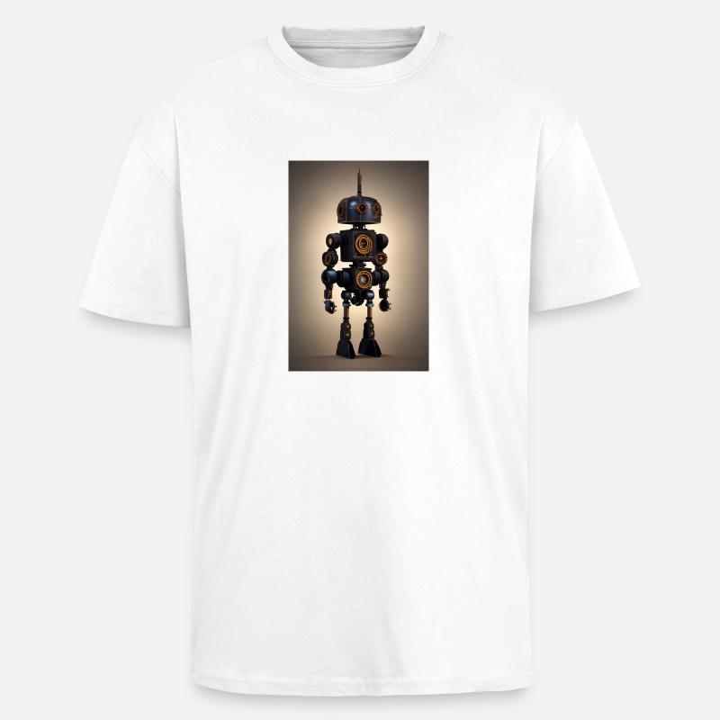 Steampunk Robot - Unisex Oversized Heavyweight T-shirt - white