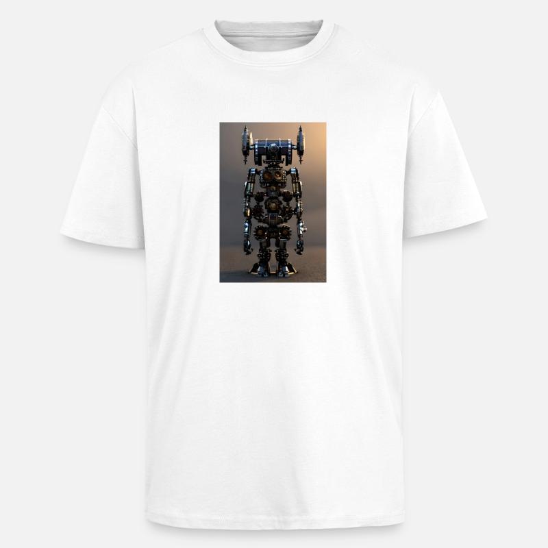Steampunk Robot - Unisex Oversized Heavyweight T-shirt - white