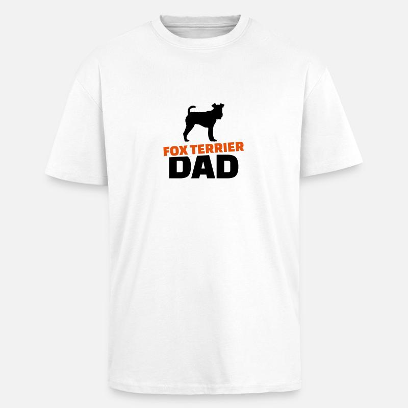 Fox terrier Dad - T-shirt unisexe oversize épais - blanc