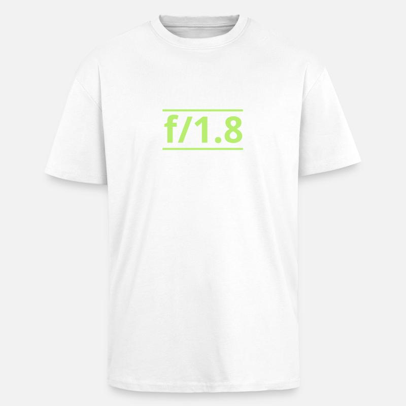 Caméra ouverture f / 1,8 - T-shirt unisexe oversize épais - blanc