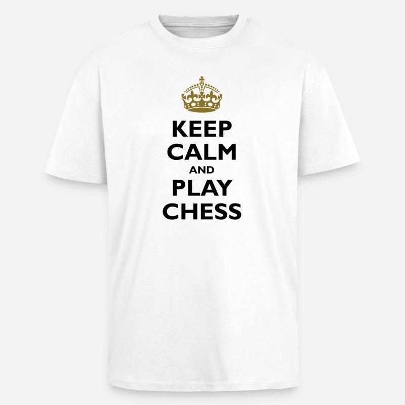 Keep calm and play chess - Oversized Heavyweight Unisex T-Shirt - Weiß