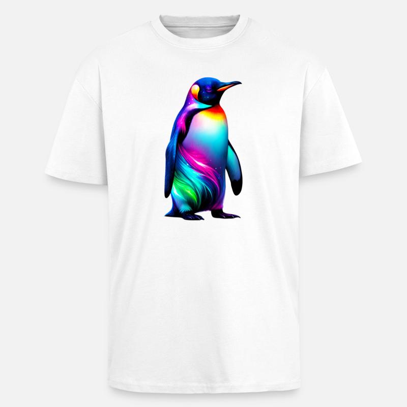 Pinguin - Oversized Heavyweight Unisex T-Shirt - Weiß