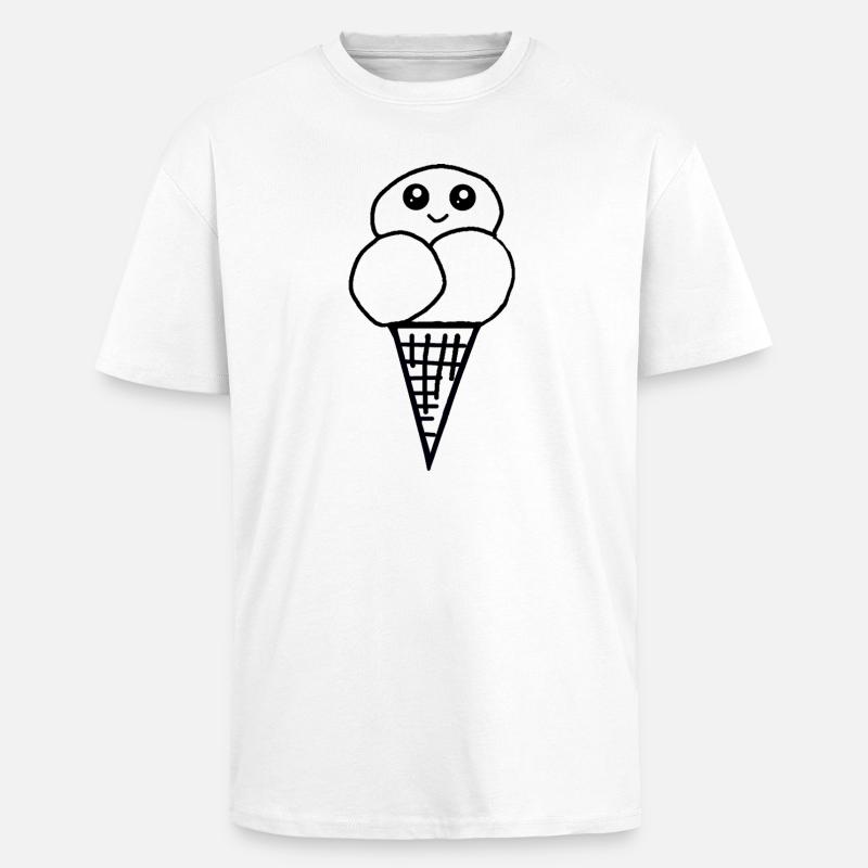Eis Eiswaffel Eistüte Eiscreme Eiskrem - Unisex Oversized Heavyweight T-shirt - white