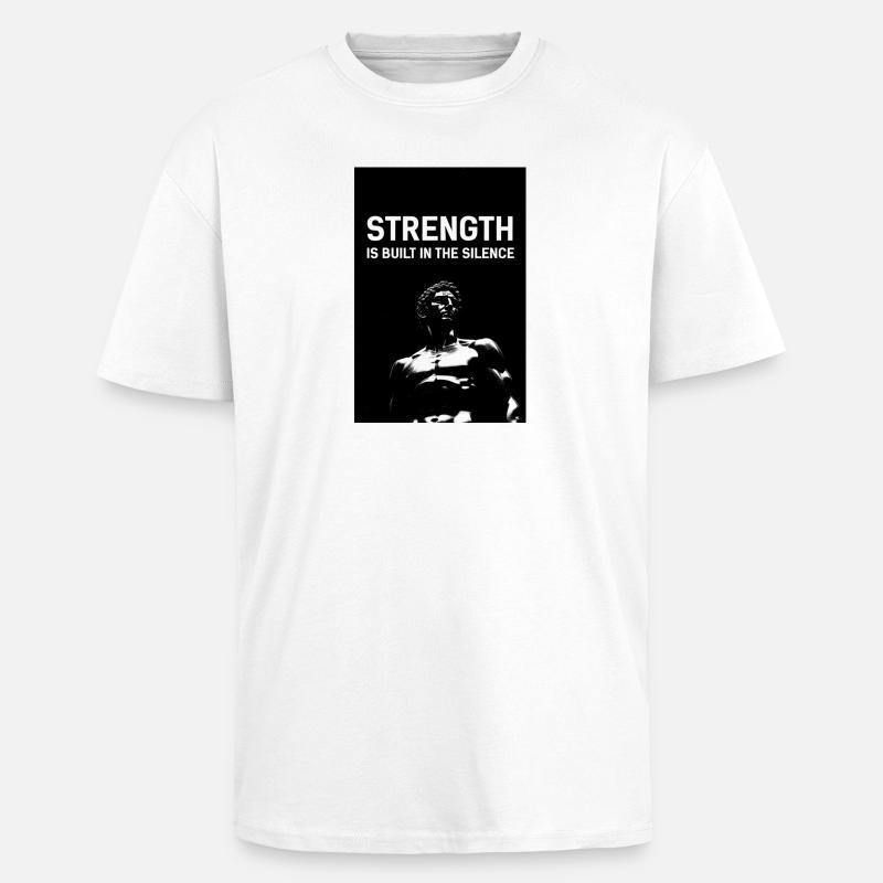 La force dans le silence - T-shirt unisexe oversize épais - blanc