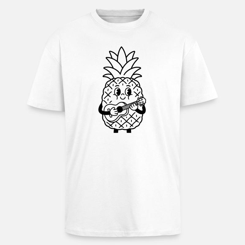 Ananas mit Ukulele - Oversized Heavyweight Unisex T-Shirt - Weiß
