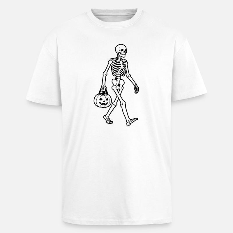 Skeleton Halloween - Unisex Oversized Heavyweight T-shirt - white