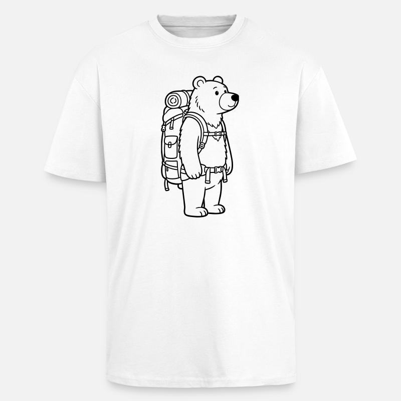 Wanderbär - Oversized Heavyweight Unisex T-Shirt - Weiß
