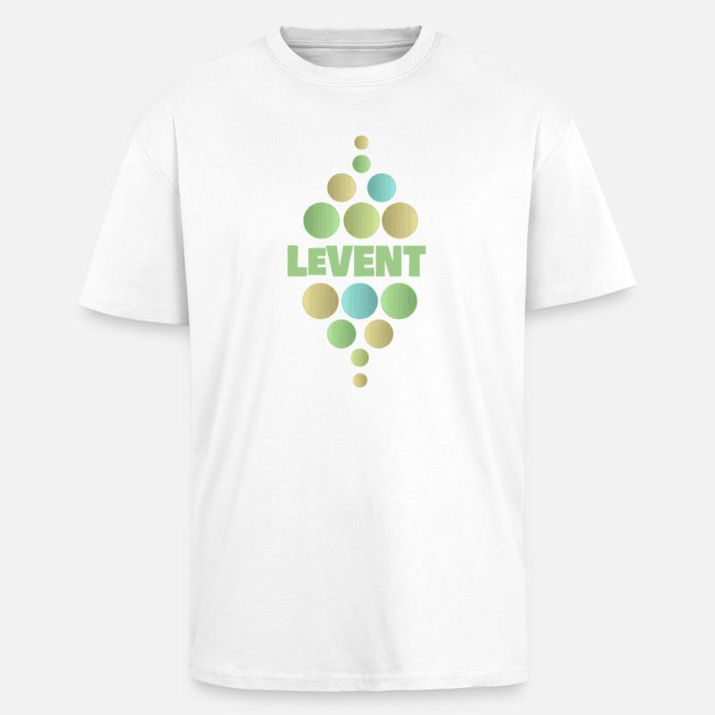 Pastell Dotenpyramide LEVENT - Oversized Heavyweight Unisex T-Shirt - Weiß