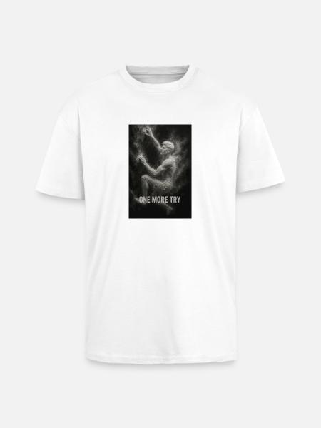 One more try. - Oversized Heavyweight Unisex T-Shirt - Weiß