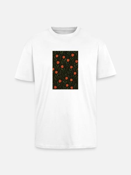 Tulip Pattern - Unisex Oversized Heavyweight T-shirt - white