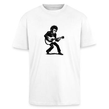 Singer Songwriter | The Monkey Dancer - Unisex Oversized Heavyweight T-shirt - white - Front - Alina (178cm) & Michal (187cm)