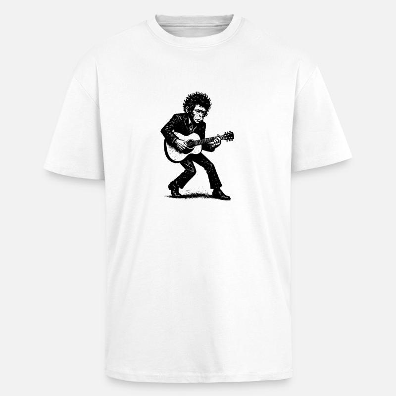 Auteur-compositeur-interprète | Le Singe Danseur - T-shirt unisexe oversize épais - blanc