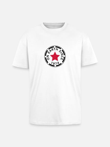 on earth since 1974 (uk) - Unisex Oversized Heavyweight T-shirt - white