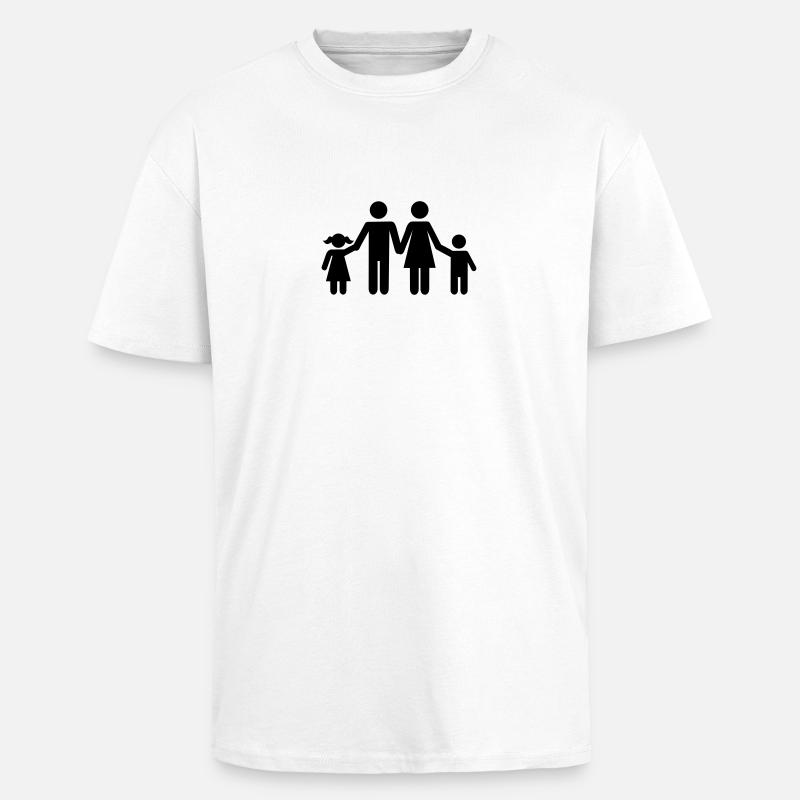 Famille - T-shirt unisexe oversize épais - blanc